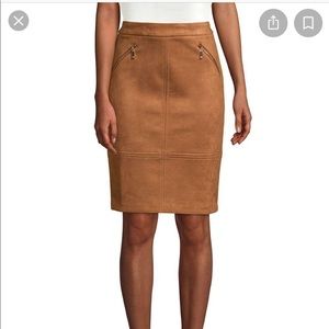 Ivanka Trump wonderland faux suede career skirt